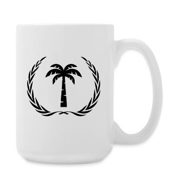 Palme Symbol Kranz - Große Tasse 440 ml - Weiß - Rechts