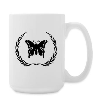Couronne de symbole de papillon - Grande tasse 440 ml - blanc - Droite