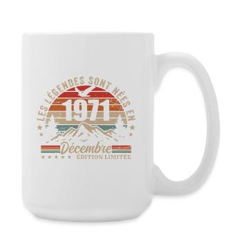 Rétro Décembre 1971 - Cadeau 54 Ans - Grande tasse 440 ml - blanc - Droite