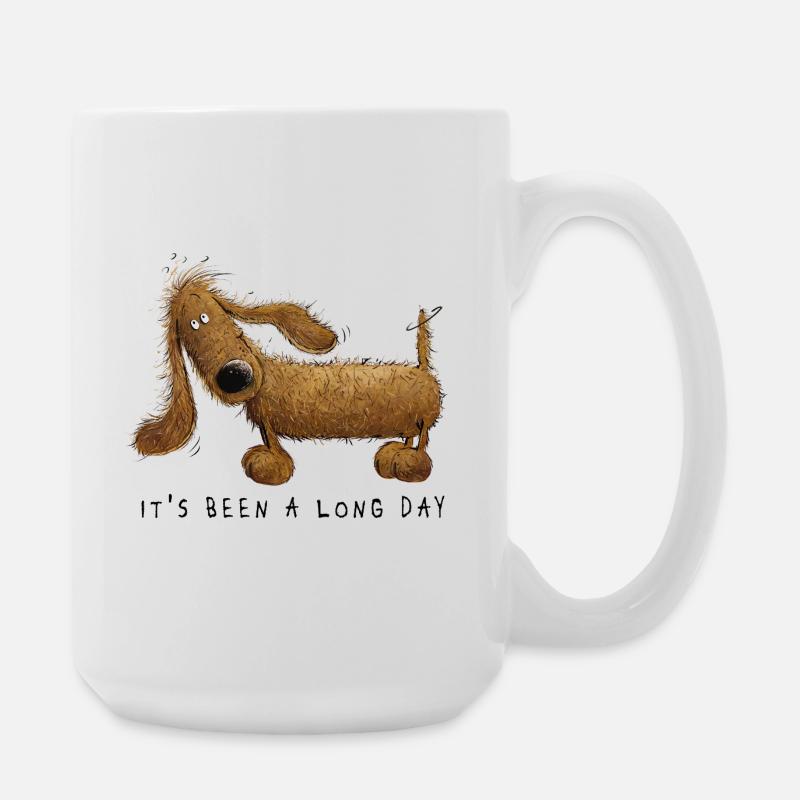 Lustiges Dachshund Dackel Sprüche Geschenk - Große Tasse 440 ml - Weiß