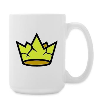 Broken Crown Grunge Cracked Vector - Large Mug 440 ml - white - Right