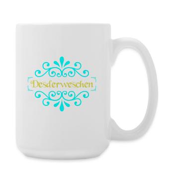 Deswerweschen Ornament Glitzer - Große Tasse 440 ml - Weiß - Rechts
