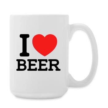 I love Beer (colors can be changed) - Large Mug 440 ml - white - Right