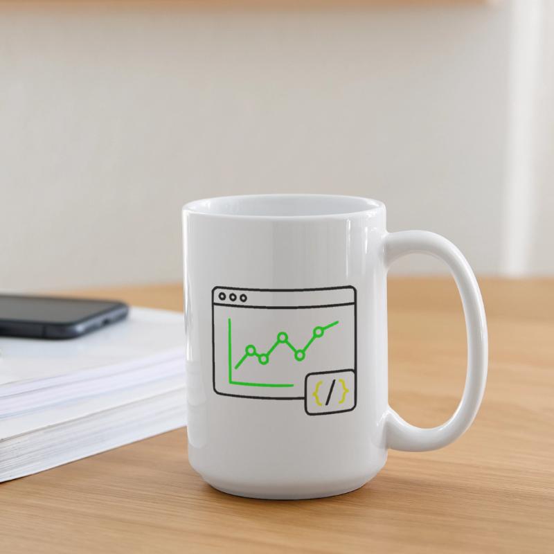 Web Analysis Chart Coding Browser Vector Large Mug 440 ml