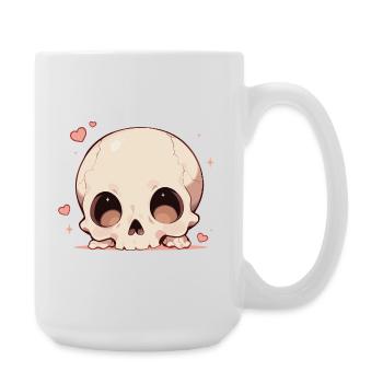 Cuddly Skull Heart Cartoon - Large Mug 440 ml - white - Right