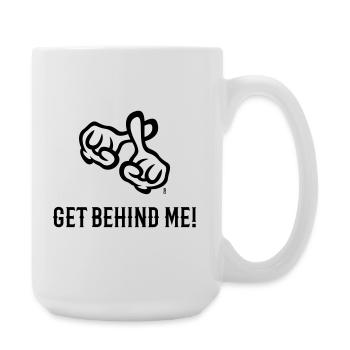 Get Behind Me! (Cross / Bible / Religion / 2C) - Large Mug 440 ml - white - Right