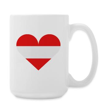 Austria heart flag - Large Mug 440 ml - white - Right