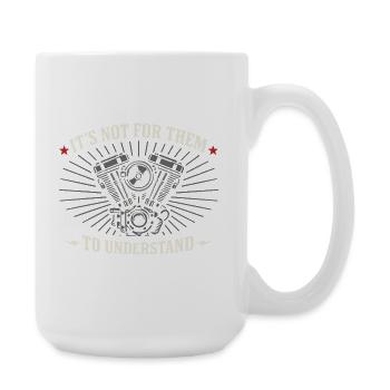 Warum Wir Motorrad Fahren, - Große Tasse 440 ml - Weiß - Rechts