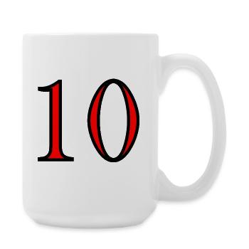 10. 10 YEARS. 10th ANNIVERSARY. 10 YEAR ANNIVERSARY. - Large Mug 440 ml - white - Right