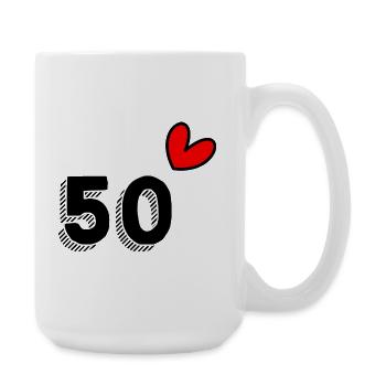 50. 50 ANS. 50e ANNIVERSAIRE. ANNIVERSAIRE 50 ANS. - Grande tasse 440 ml - blanc - Droite