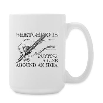 Cool Artist A Line Around An Idea Painter Gift - Large Mug 440 ml - white - Right