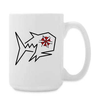 Fantasme des poissons en fleurs - Grande tasse 440 ml - blanc - Droite
