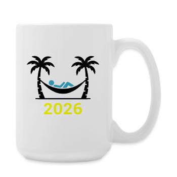 Hammock Palm Trees 2026 - Large Mug 440 ml - white - Right