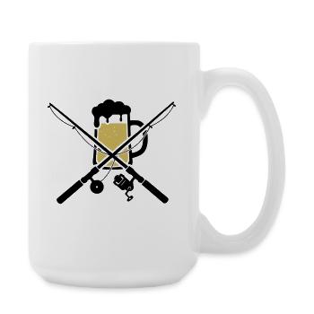 Fishing Rods Beer Mug Coat of Arms - Large Mug 440 ml - white - Right