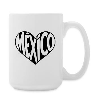 Mexiko Herzdesign - Große Tasse 440 ml - Weiß - Rechts