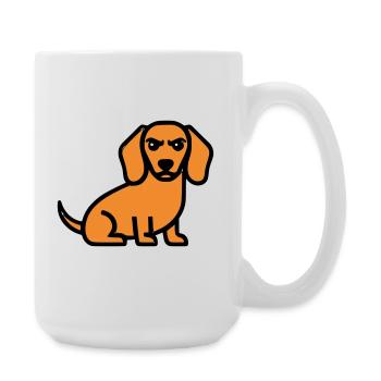 Dackel Hund Braun Comic - Große Tasse 440 ml - Weiß - Rechts