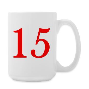 15. 15 ANS. 15e ANNIVERSAIRE. ANNIVERSAIRE 15 ANS. - Grande tasse 440 ml - blanc - Droite