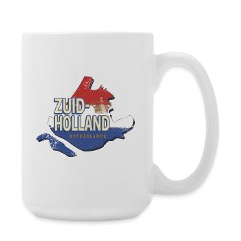 Südholland Niederlande Retro Landkarte Holland - Große Tasse 440 ml - Weiß - Rechts
