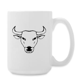 Illustration de bœuf - Grande tasse 440 ml - blanc - Droite