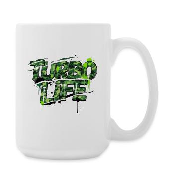 Turbo Life Camouflage Motif for Men and Screw - Large Mug 440 ml - white - Right