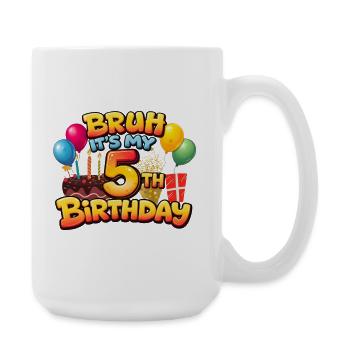 5th birthday shirt 5th birthday shirt girl boy bir - Large Mug 440 ml - white - Right