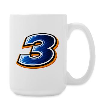 Nummer 3 Fußball Trikot Design Sportlich - Große Tasse 440 ml - Weiß - Rechts