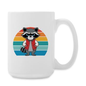 Raton laveur rétro coquin pour les amateurs de ratons laveurs - Grande tasse 440 ml - blanc - Droite