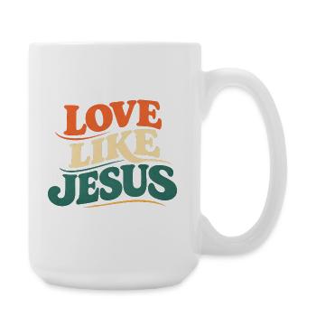 T-shirt Jésus : Amour comme Jésus Cadeau chrétien - Grande tasse 440 ml - blanc - Droite