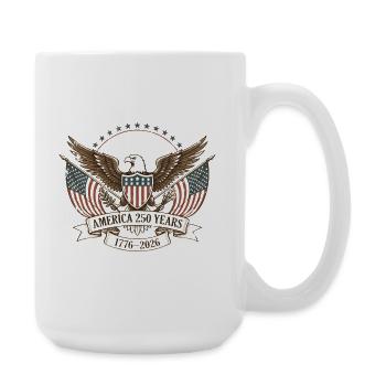 America 250 Years 1776–2026 Vintage Patriotic Eagl - Large Mug 440 ml - white - Right