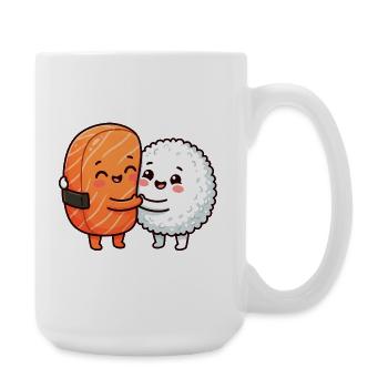 Sushi Hug Lachsreis Japanisches Essen Sushi Hug - Große Tasse 440 ml - Weiß - Rechts