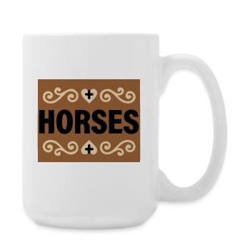 Horses Lettering Retro Riding - Large Mug 440 ml - white - Right