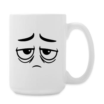 Mürrisches Trauriges Enttäuschtes Gesicht Lustig - Große Tasse 440 ml - Weiß - Rechts