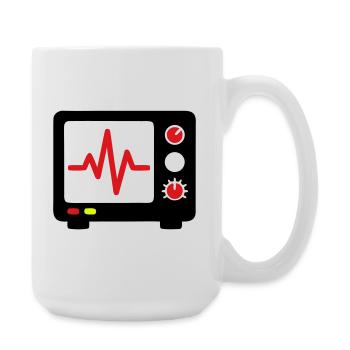 EKG Monitor Herzschlag Medizin - Große Tasse 440 ml - Weiß - Rechts