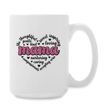 Pink Heart Mama | Einzigartiges Muttertagsgeschenk - Große Tasse 440 ml - Weiß - Rechts