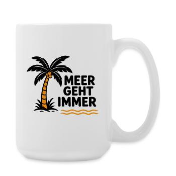 Orangen Palme am Meer - Große Tasse 440 ml - Weiß - Rechts