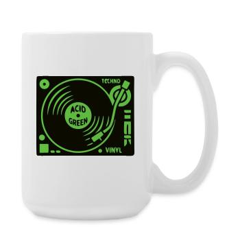 Platine Techno DJ Mixer Vinyl Rave - Grande tasse 440 ml - blanc - Droite
