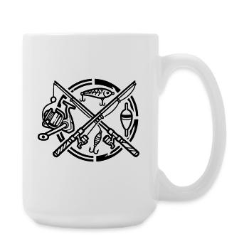 Cannes à pêche croisées Club de pêche Pêcheur pêcheur - Grande tasse 440 ml - blanc - Droite