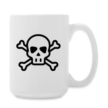 tête de mort pirate - Grande tasse 440 ml - blanc - Droite