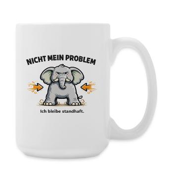 Nicht mein Problem – standhafter Elefant - Große Tasse 440 ml - Weiß - Rechts