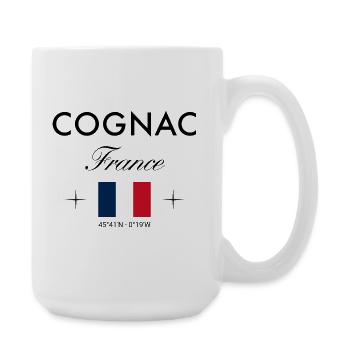 Souvenir de voyage coordonné Cognac France - Grande tasse 440 ml - blanc - Droite
