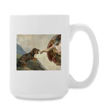 Hund Gottes Hand Dackel Hunde meme - Große Tasse 440 ml - Weiß - Rechts