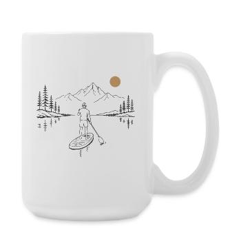 Pagaie debout sur le lac - Grande tasse 440 ml - blanc - Droite