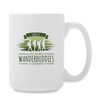Glück ist mit Lieblingsmenschen zu wandern - Große Tasse 440 ml - Weiß - Rechts