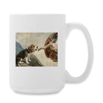 Dog God Hand Beagle Dog meme - Large Mug 440 ml - white - Right