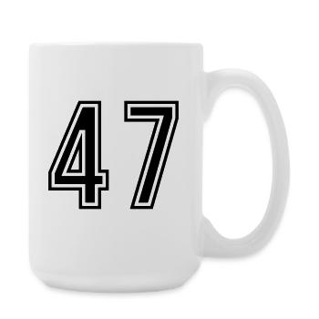 47 Symbole numérique - Grande tasse 440 ml - blanc - Droite