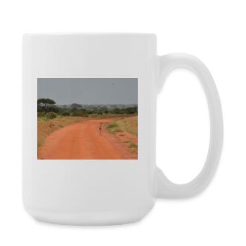 Antelope on the Red Road - Large Mug 440 ml - white - Right