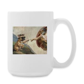 Dog God Hand French Bulldog Dog meme - Large Mug 440 ml - white - Right
