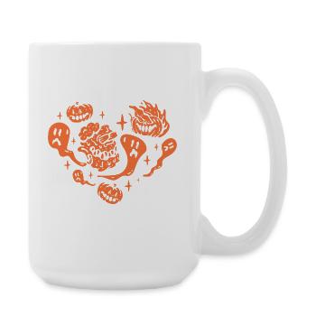 Halloween Heart with Halloween Party - Large Mug 440 ml - white - Right