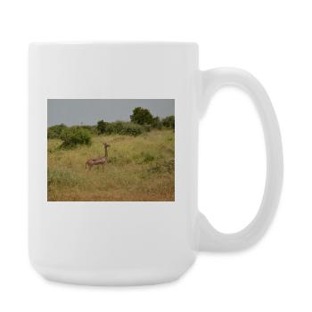 Deer in the steppe grass - Large Mug 440 ml - white - Right