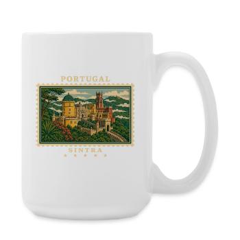 Portugal Sintra Vintage Reisemarke - Große Tasse 440 ml - Weiß - Rechts